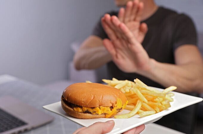 Rejection of fast food on a diet by blood group